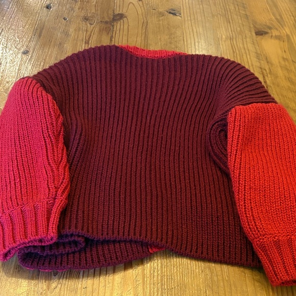 Maeve Red and Pink  Chunky Knit Cardigan - Picture 5 of 5